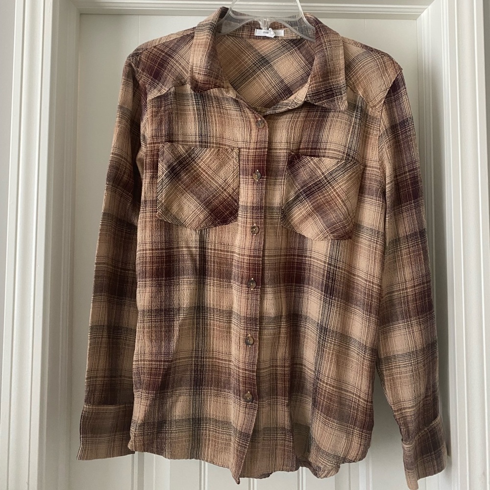 Maurices Plaid Blouse